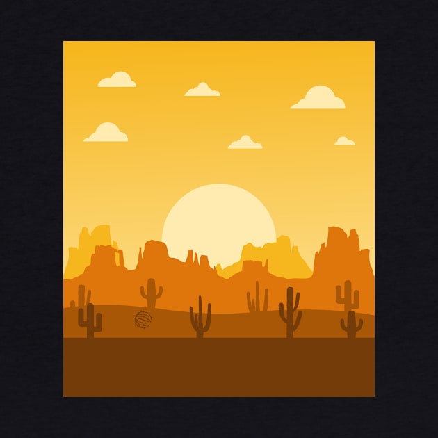 arizona texas savanna pastel color silhouette by Faishal Wira